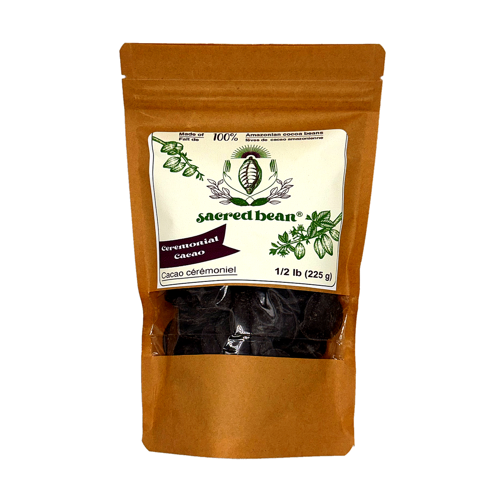 Bag of 1/2 pound of Ceremonial cacao paste, 100% fino de aroma cacao beans from Ecuadorian amazon forest 