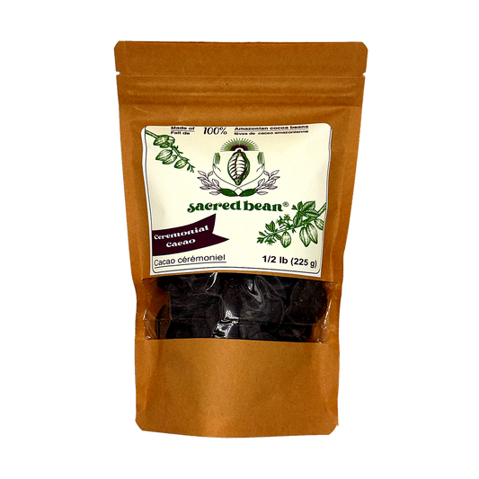 Bag of 1/2 pound of Ceremonial cacao paste, 100% fino de aroma cacao beans from Ecuadorian amazon forest 